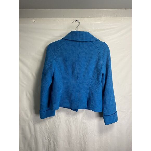 Boden Womens Alice Blue Tweed Wool Blend Scalloped Trim Jacket Size US 6P - Picture 3 of 5